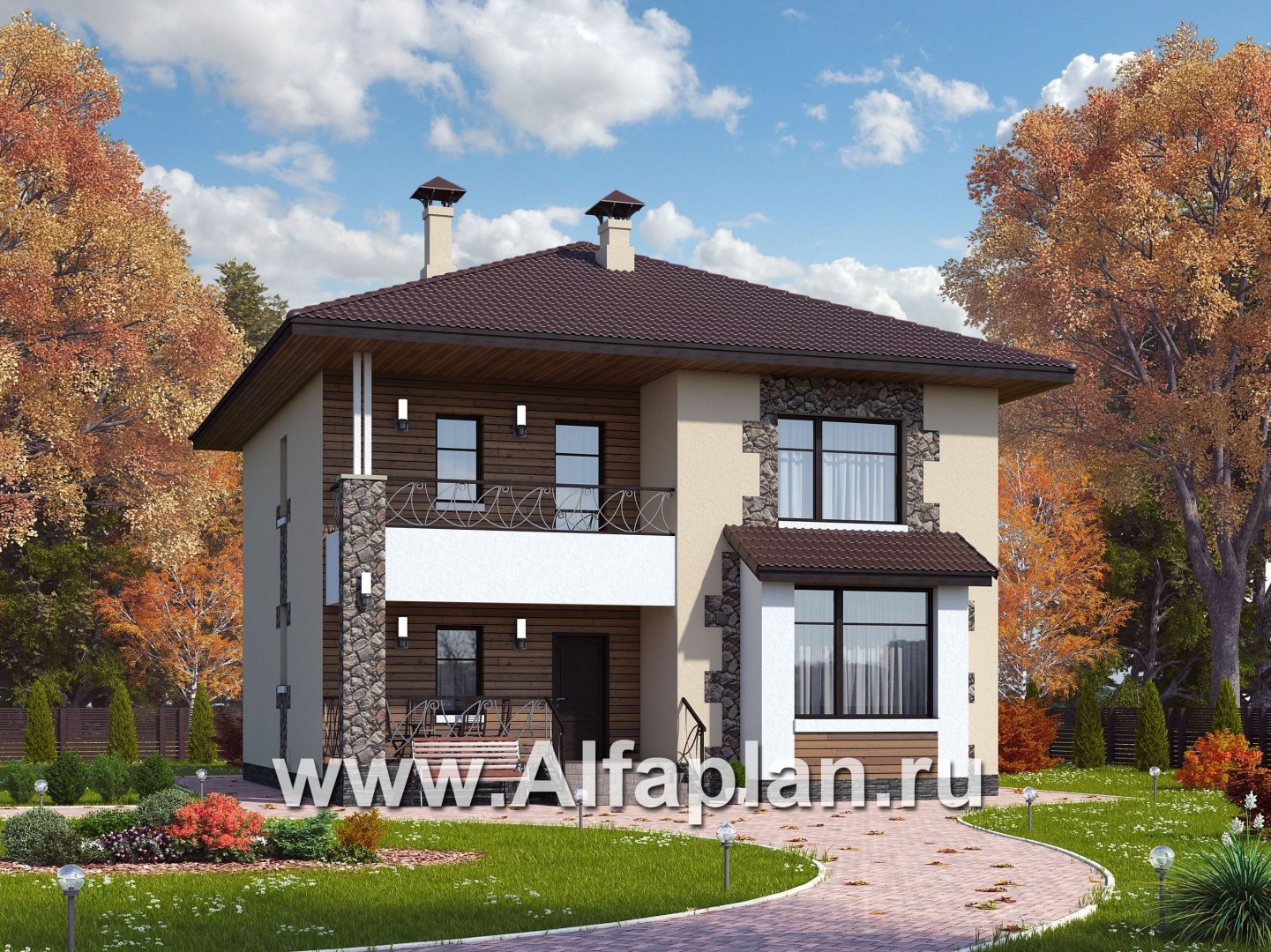 Проекты домов Альфаплан - «Вереск» — компактный и рациональный дом - основное изображение