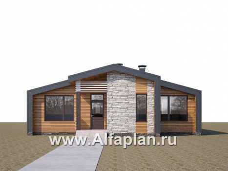 Проекты домов Альфаплан - «Альфа» - каркасный дом с сауной - превью дополнительного изображения №2