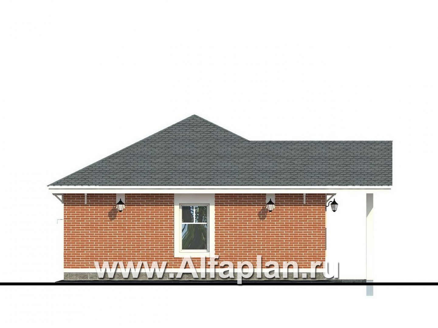 Проекты домов Альфаплан - Гараж на два автомобиля - изображение фасада №4