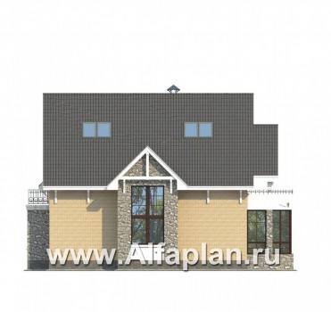 «Белый ветер» - проект двухэтажного дома с мансардой, с эркером, гараж на 2 авто, в стиле модерн - превью фасада дома
