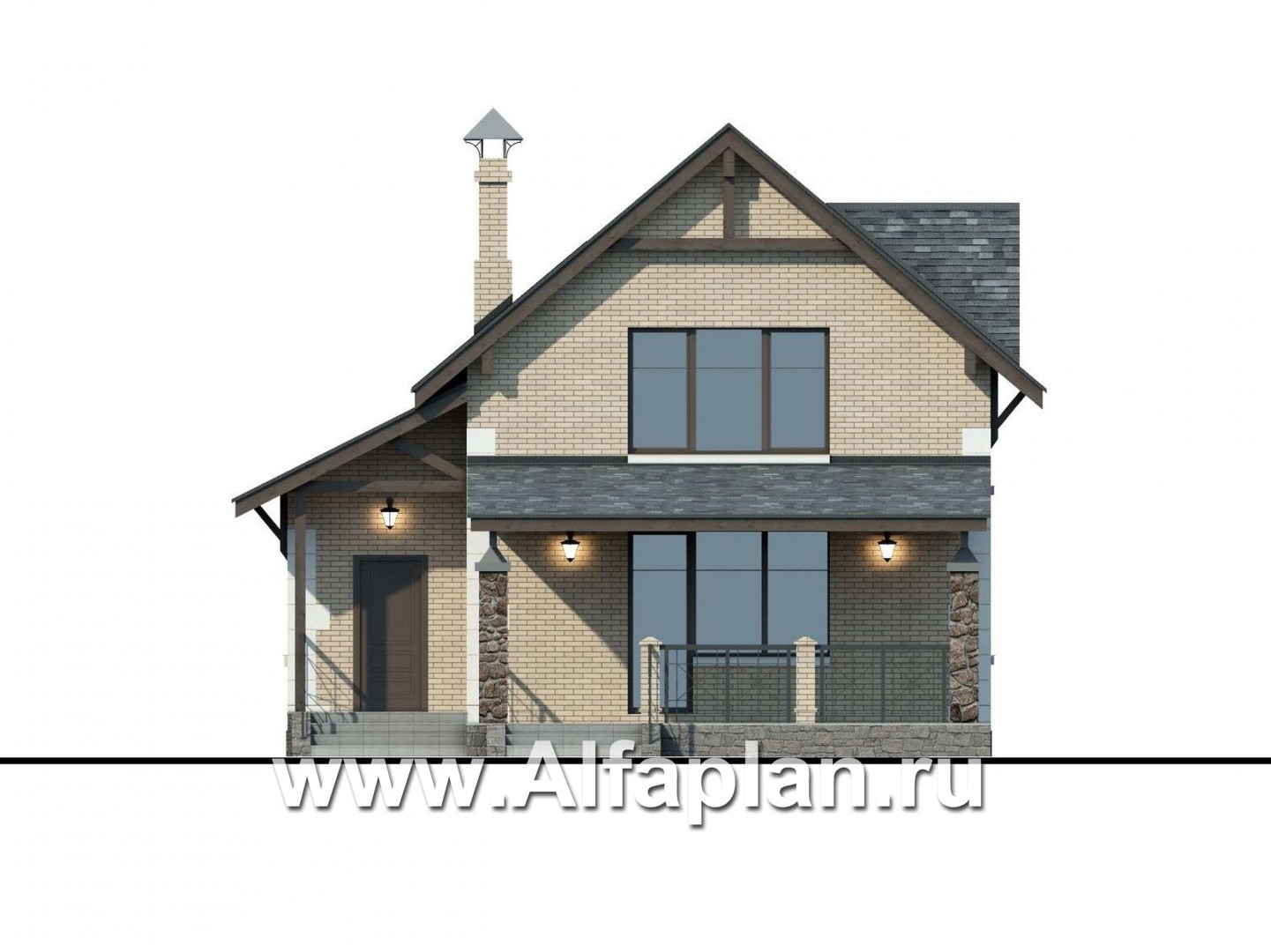 Проекты домов Альфаплан - Компактный дом для маленького участка - изображение фасада №4