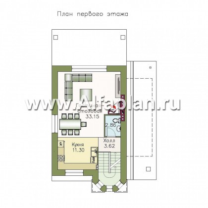 Проекты домов Альфаплан - Компактный и вместительный загородный дом - превью плана проекта №2