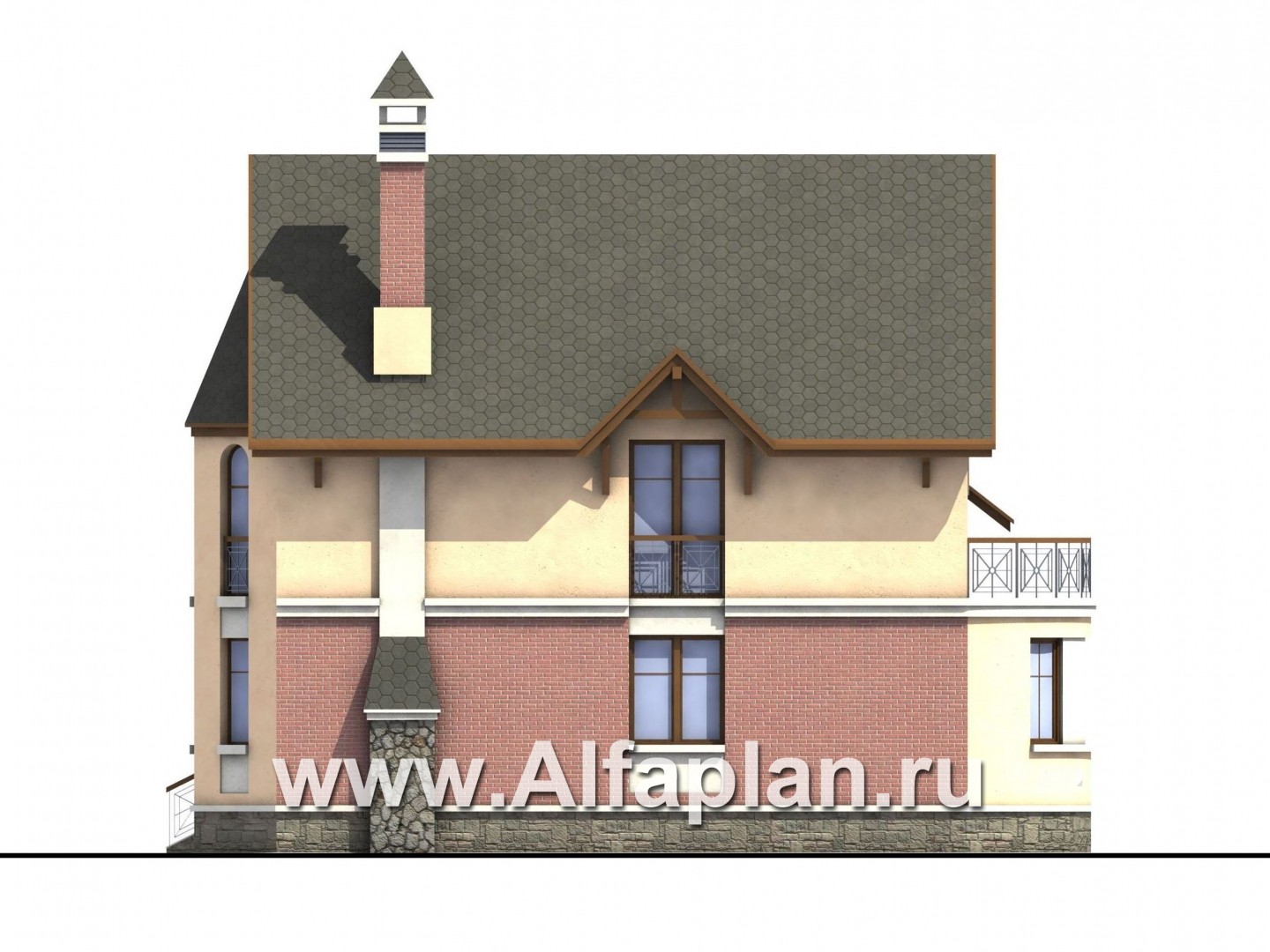 Проекты домов Альфаплан - «Аристо» - компактный дом с навесом для машины - изображение фасада №2