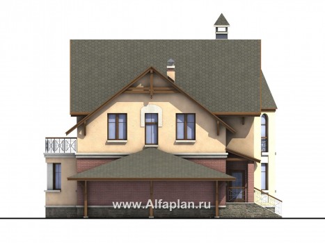 Проекты домов Альфаплан - «Аристо» - компактный дом с навесом для машины - превью фасада №3