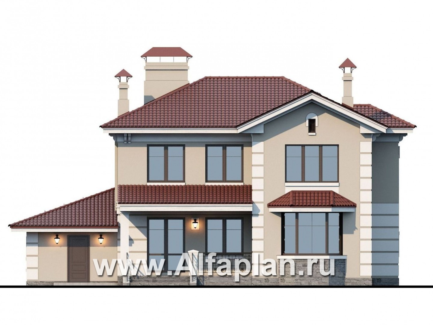 Проекты домов Альфаплан - «Репутация» - красивый дом с удобной планировкой - изображение фасада №4