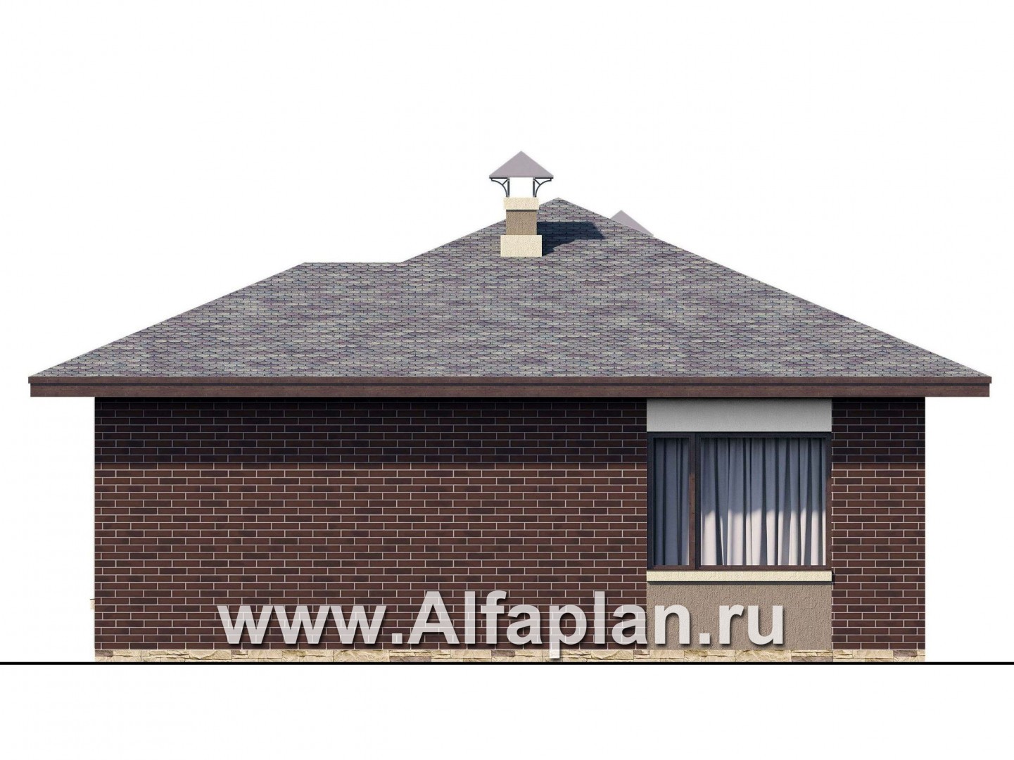 Проекты домов Альфаплан - «Дега» - стильный, компактный дачный дом из газобетона - изображение фасада №2