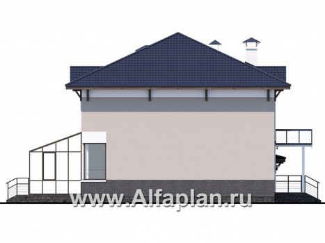 «Четыре сезона» - проект двухэтажного дома, со вторым светом, с террасой и с гаражом, с эффектной планировкой - превью фасада дома