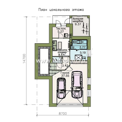 Проекты домов Альфаплан - «Эврика!» - удобный дом из блоков или кирпичей для маленького участка - превью плана проекта №1