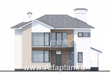 Проекты домов Альфаплан - «Платина» - стильный современный дом в европейской традиции - превью фасада №1