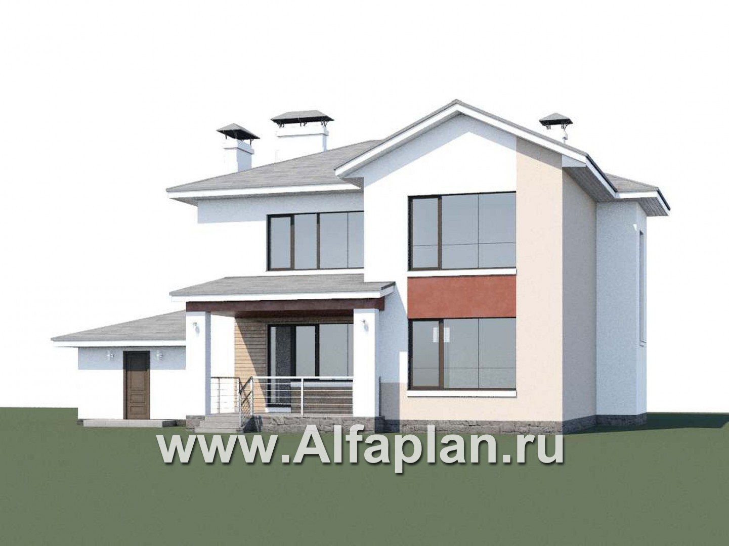 Проекты домов Альфаплан - «Платина» - современный дом в европейской традиции - дополнительное изображение №1