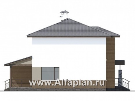 «Приоритет» - проект двухэтажного дома из газобетона, с террасой, 3 спальни, сауна на 2 эт - превью фасада дома