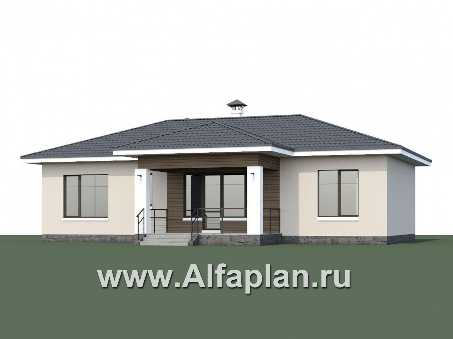 Проекты домов Альфаплан - «Безоблачный» - экономичный и комфортный одноэтажный дом - дополнительное изображение №1