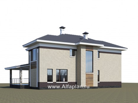 Проекты домов Альфаплан - «Фрида» - проект современного двухэтажного дома с удобной планировкой - превью дополнительного изображения №2