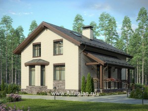 Проекты домов Альфаплан - Проект небольшого дома для большой семьи(6 спален) - превью основного изображения