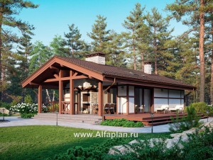 Проект бани с террасой, дом для отдыха, дача