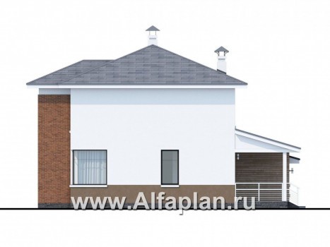 «Рефлекс» - проект двухэтажного дома из газобетона, с гаражом и террасой - превью фасада дома