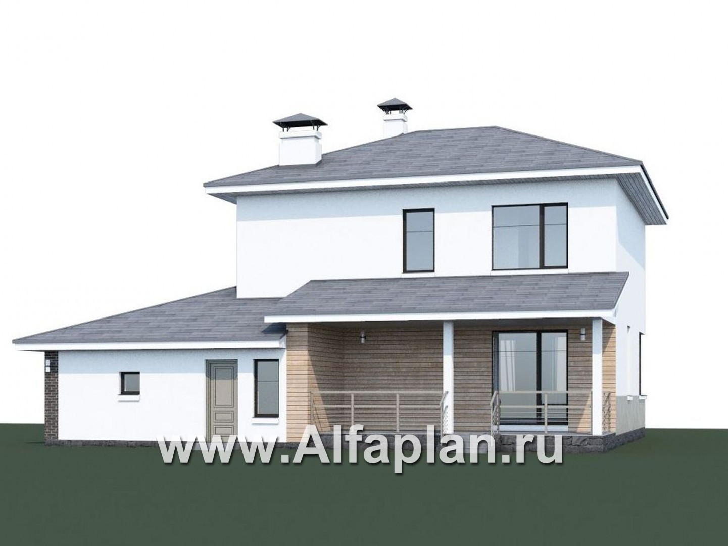 Проекты домов Альфаплан - «Рефлекс» - современный комфортабельный дом с гаражом и террасой - дополнительное изображение №1