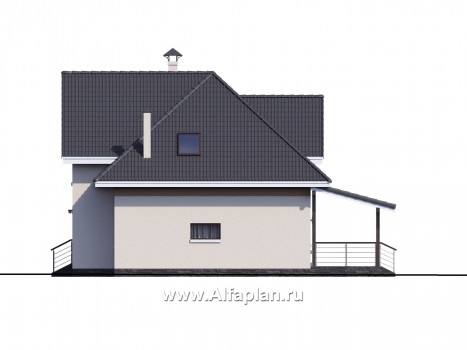 Проекты домов Альфаплан - «Кассиопея» - мансардный дом с шестью спальнями - превью фасада №1
