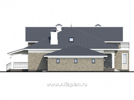«Валдай» - проект дома с мансардой, из газобетона, с эркером, гаражом и террасой - превью фасада дома