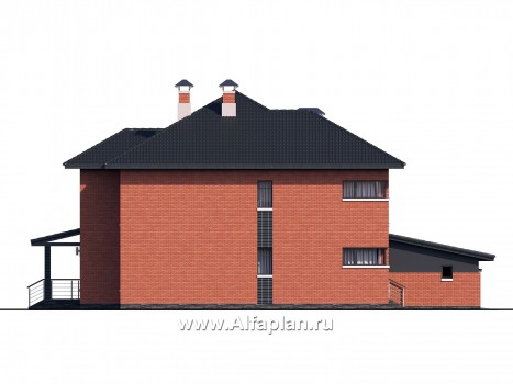 «Эльба» - проект современной двухэтажной виллы, со вторым светом, с террасой и с гаражом на 2 авто - превью фасада дома