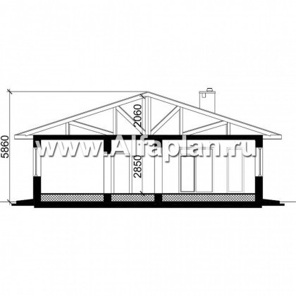 Проекты домов Альфаплан - Одноэтажный загородный дом - превью плана проекта №2