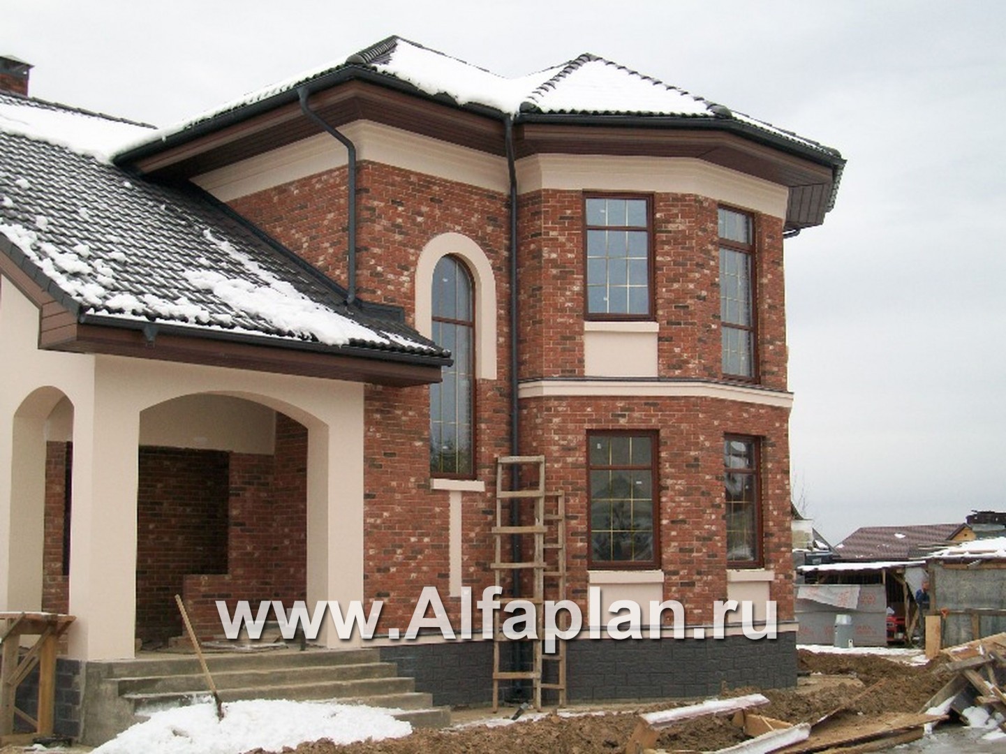 «Ювенил» - проект двухэтажного дома, с эркером и с террасой, просторная планировка, гараж на 2 авто - дизайн дома №2