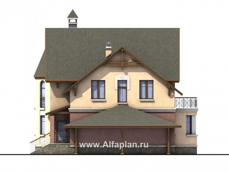 Проекты домов Альфаплан - «Аристо» - компактный дом с навесом для машины - превью фасада №2