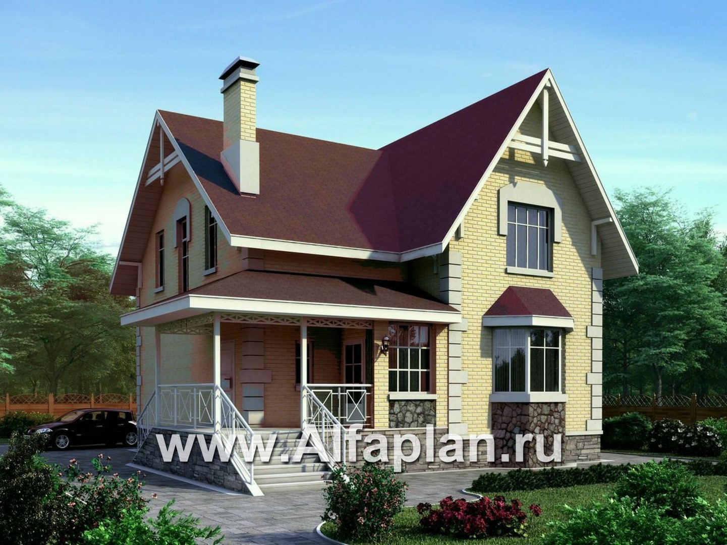 Проекты домов Альфаплан - «Ретростилиса» - проект экономичного дома для небольшого участка - дополнительное изображение №1