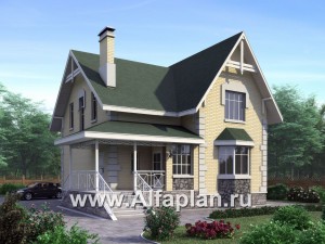 Проекты домов Альфаплан - «Ретростилиса» - проект экономичного дома для небольшого участка - превью основного изображения