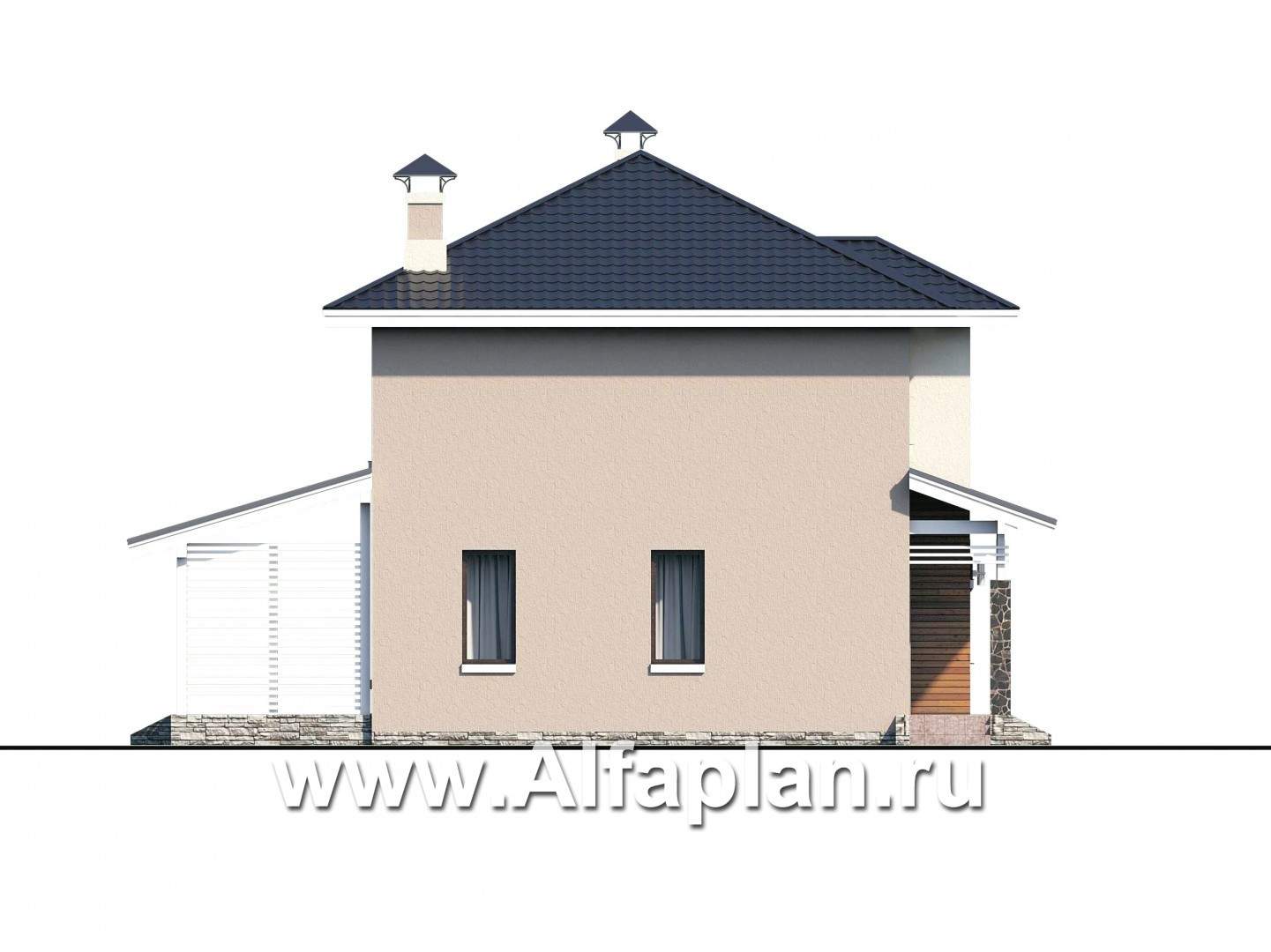 Проекты домов Альфаплан - «Сердцеед» - оригинальный и компактный коттедж - изображение фасада №3