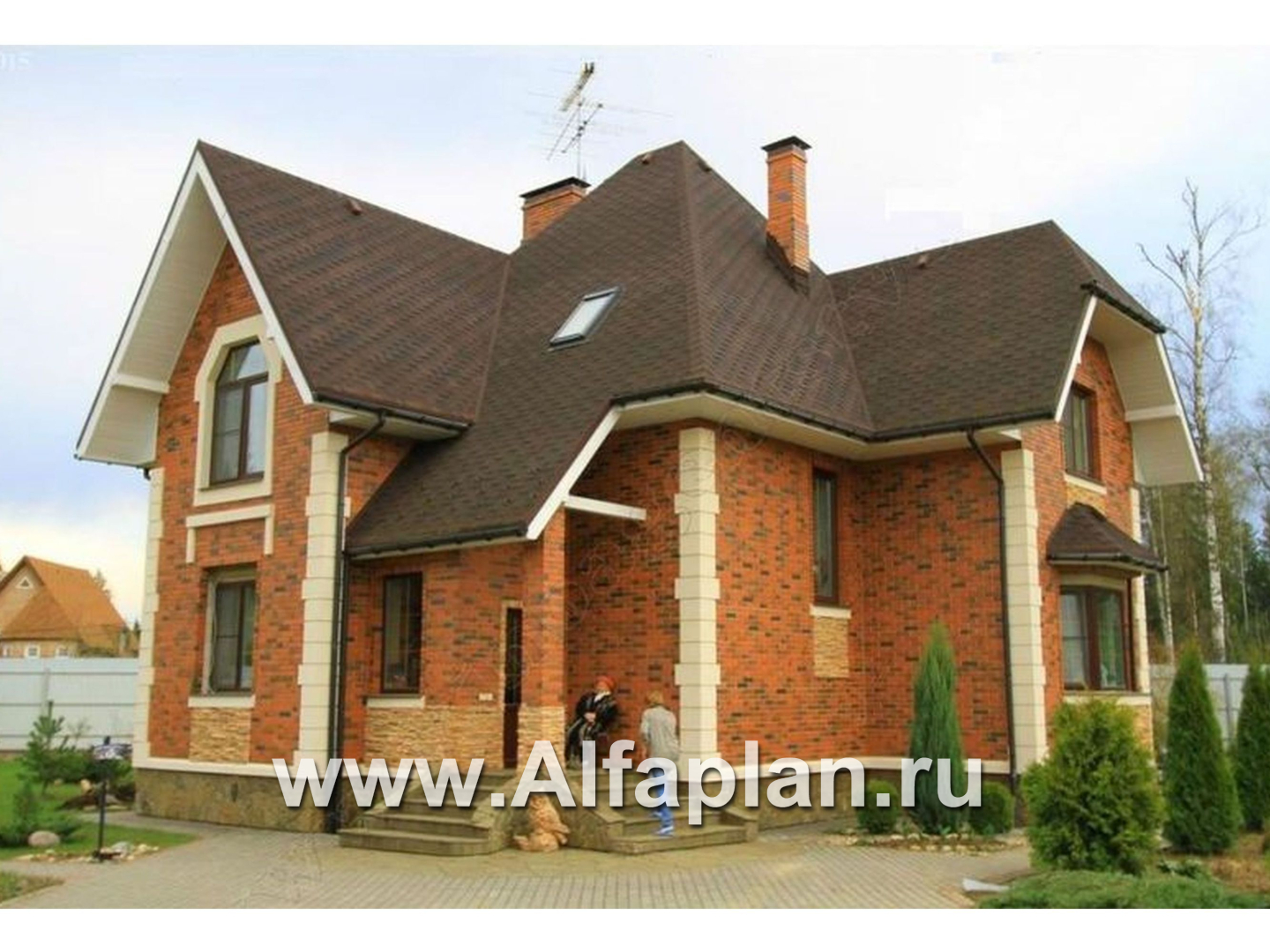 Проекты домов Альфаплан - «Приорат» - двухэтажный коттедж с рустовкой - дополнительное изображение №5