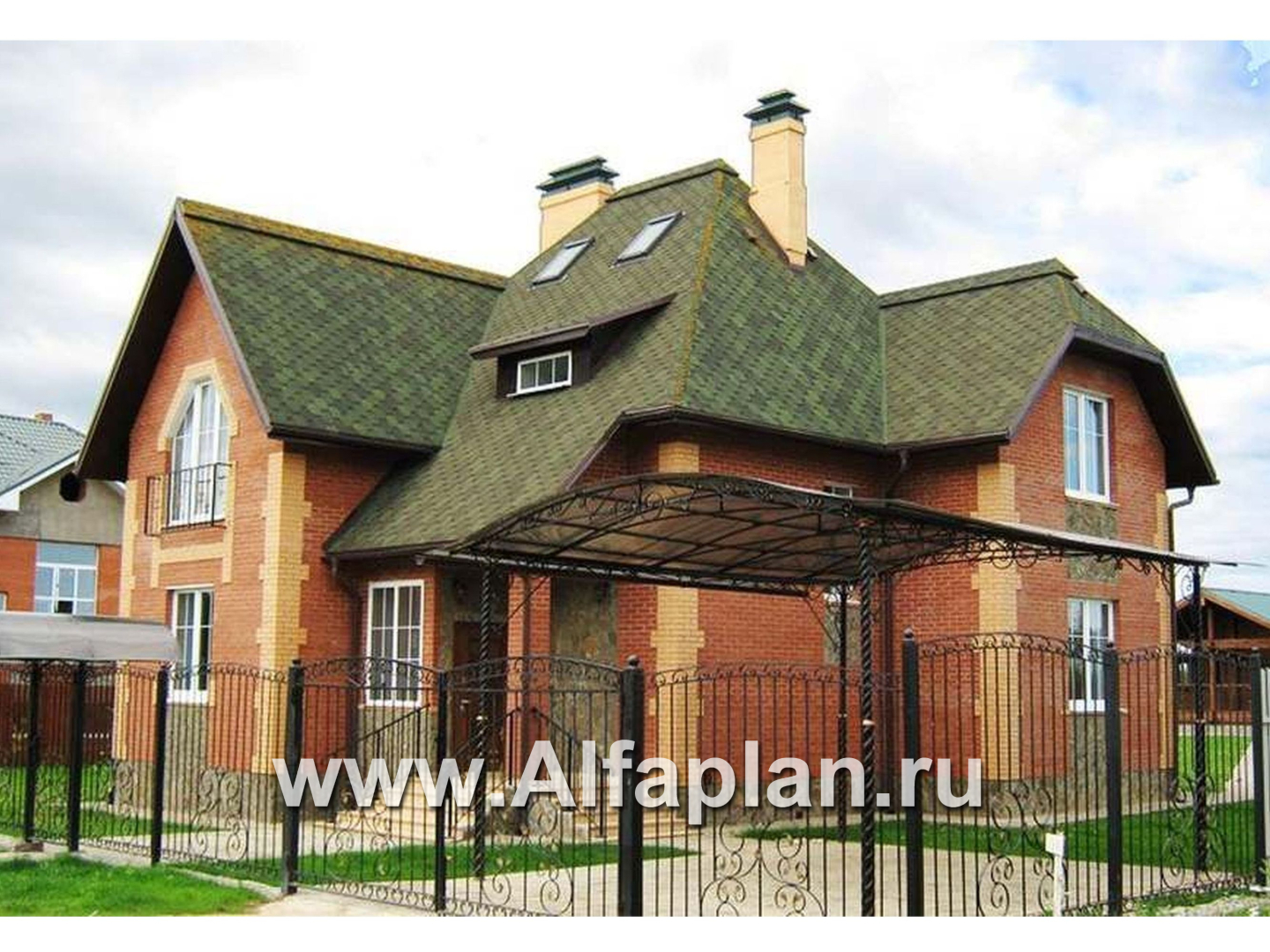 Проекты домов Альфаплан - «Приорат» - двухэтажный коттедж с рустовкой - дополнительное изображение №6