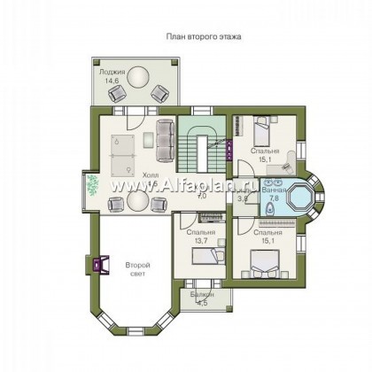 Проекты домов Альфаплан - «Консул» - изящный дом для солидных людей - превью плана проекта №2