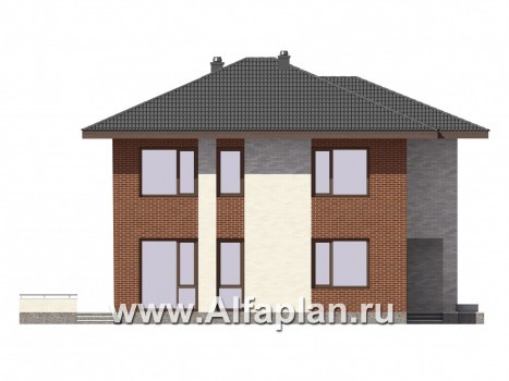 Проекты домов Альфаплан - Двухэтажный дом для большой семьи - превью фасада №2
