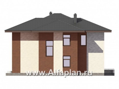 Проекты домов Альфаплан - Двухэтажный дом для большой семьи - превью фасада №4