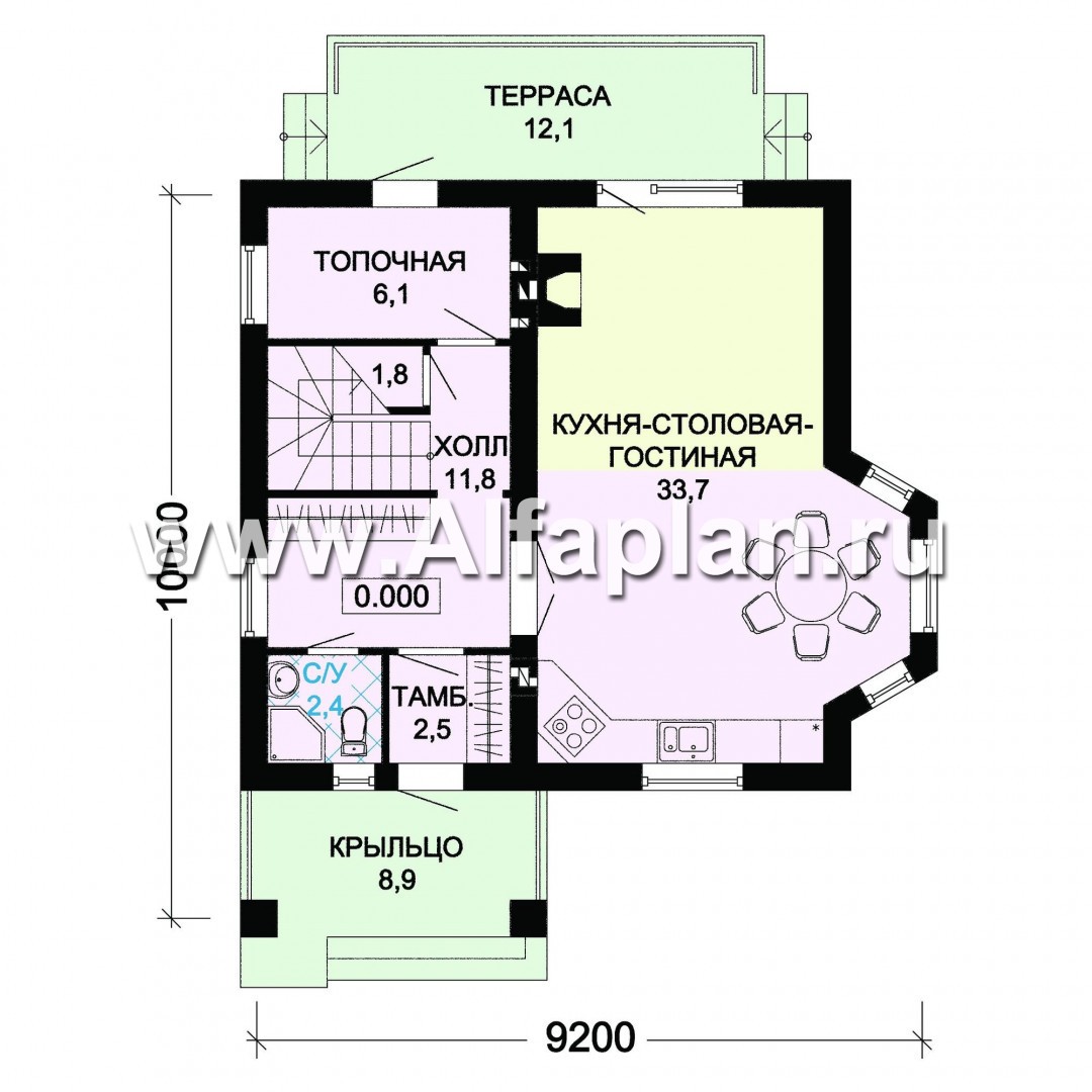 Проекты домов Альфаплан - Мансардный дом для небольшого участка - план проекта №1