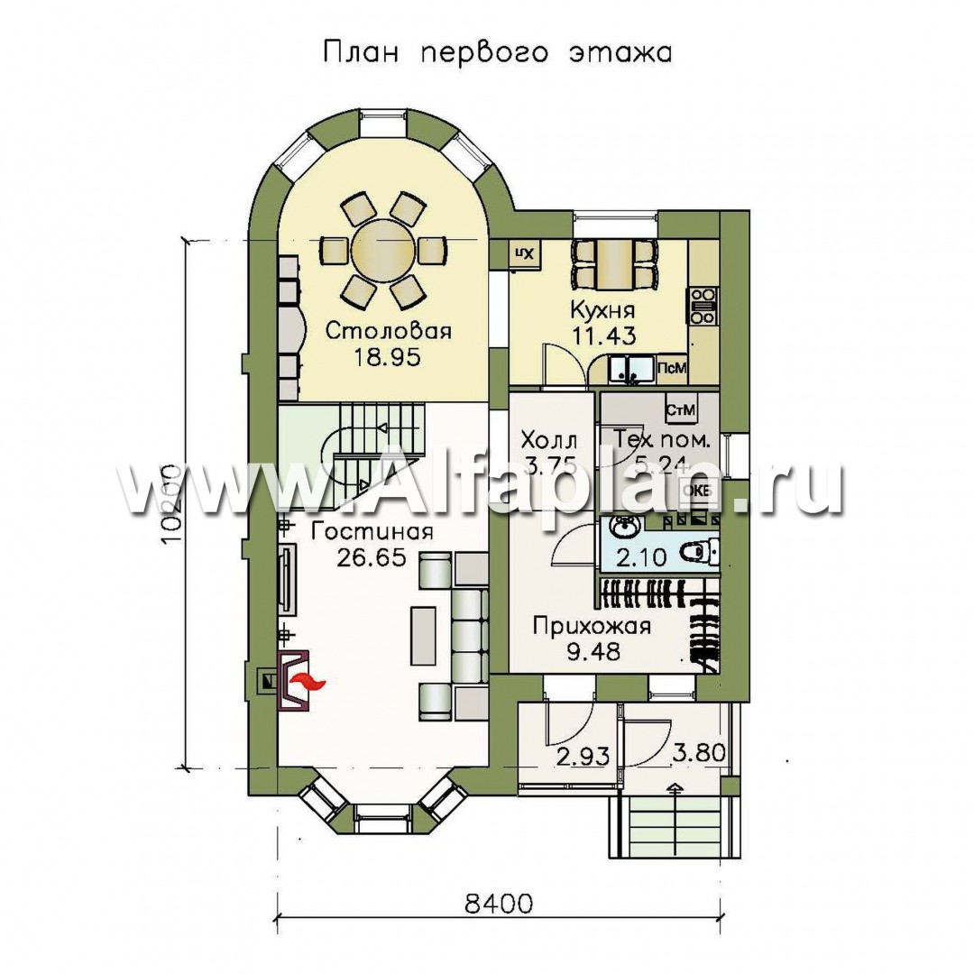 Проекты домов Альфаплан - «Стелла»- компактный дом для маленького участка  - план проекта №1