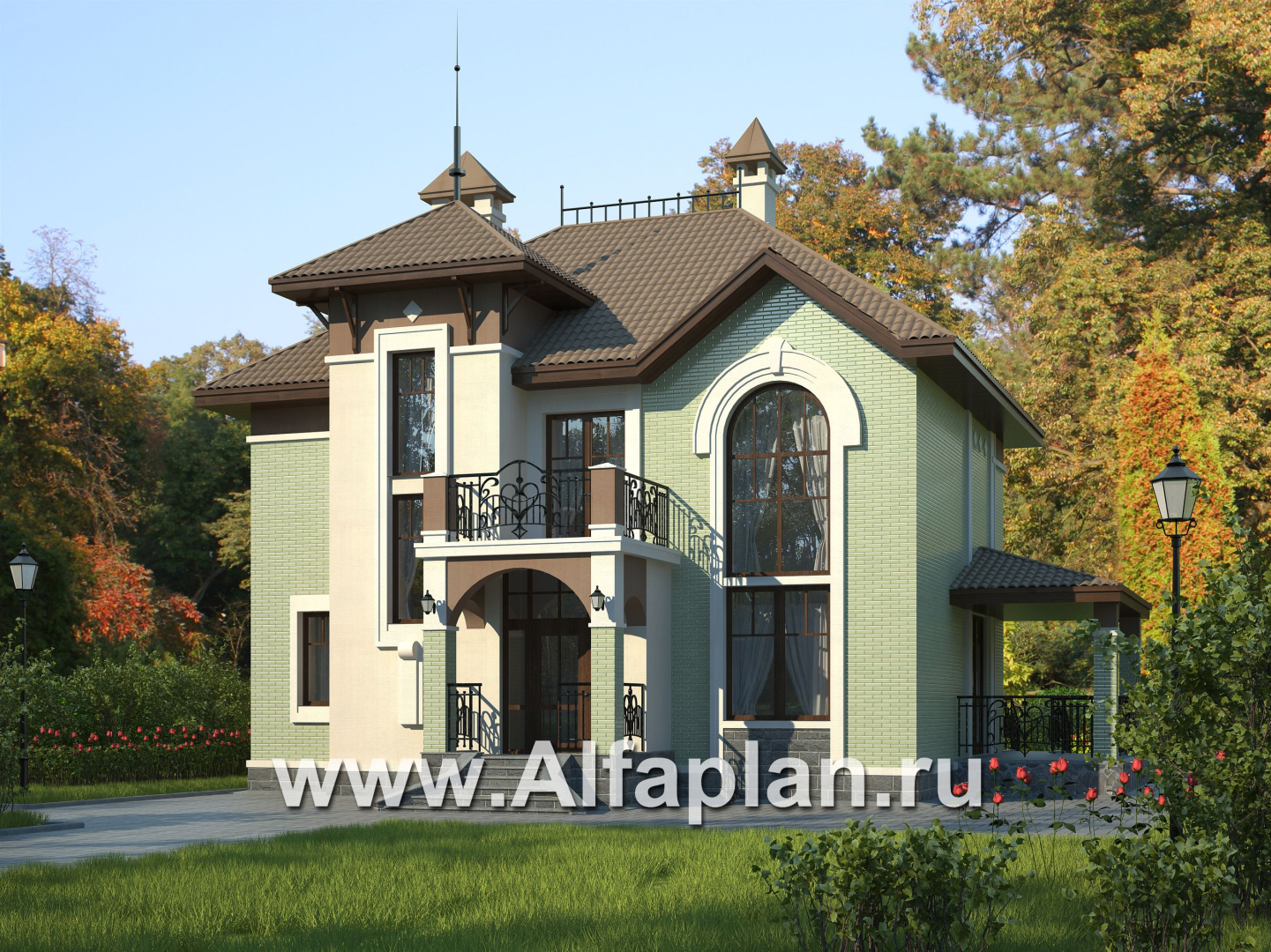 Проекты домов Альфаплан - «Разумовский» - элегантный загородный дом - дополнительное изображение №2