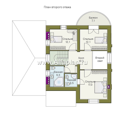 Проекты домов Альфаплан - «Ретростилиса Плюс» - удобный дом с цокольным этажом - превью плана проекта №3