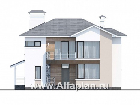 Проекты домов Альфаплан - «Платина» - стильный современный дом в европейской традиции - превью фасада №1