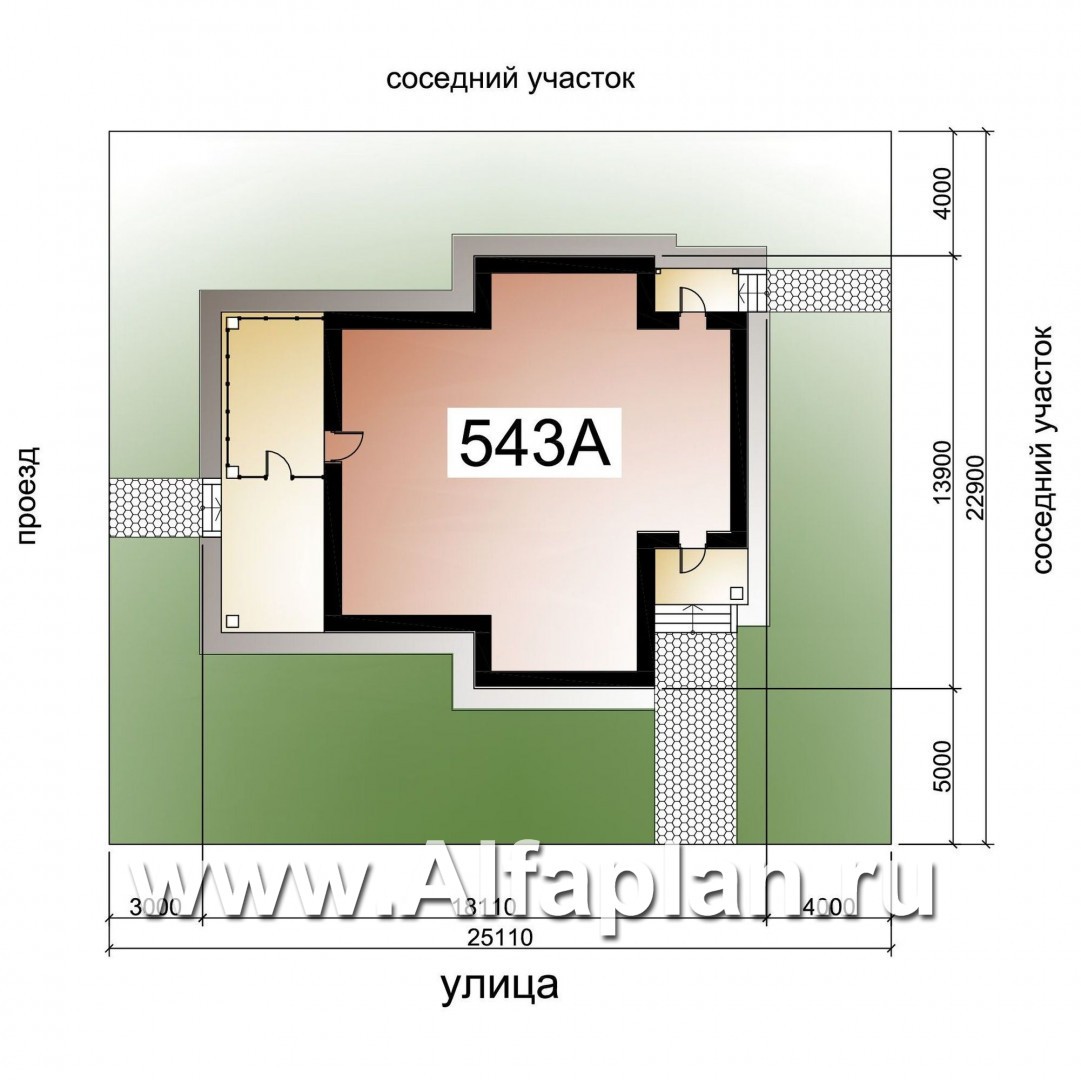 Проекты домов Альфаплан - «Патриций» - комфортабельный коттедж с большой верандой и террасой - дополнительное изображение №2