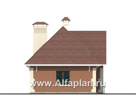 Проекты домов Альфаплан - Гостевой дом с гаражом на две машины - превью фасада №3