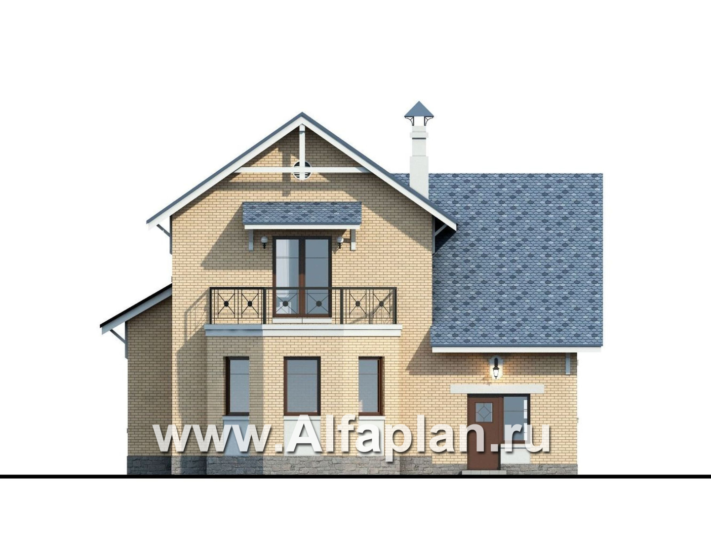 Проекты домов Альфаплан - «Дженни Врен» - комфортный загородный дом - изображение фасада №4