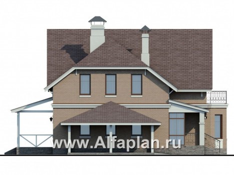 Проекты домов Альфаплан - «Времена года» - дом для семьи с двумя детьми - превью фасада №3