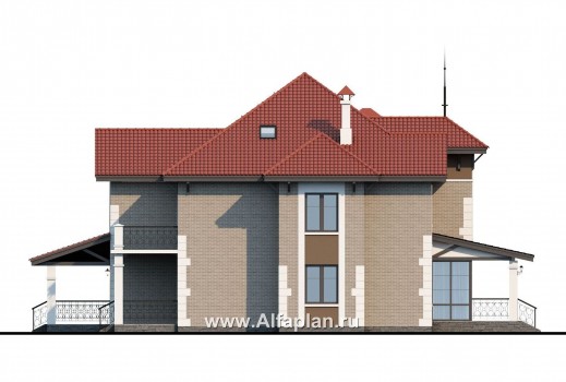 «Демидов» - проект двухэтажного дома, вилла с домашним кинотеатром и с террасой - превью фасада дома