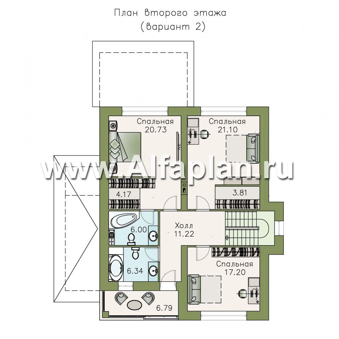 Проекты домов Альфаплан - «Выбор» - компактный дом с комфортной планировкой - план проекта №3