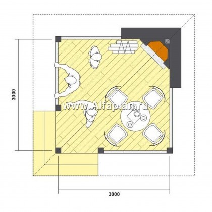 Проекты домов Альфаплан - Угловая беседка для маленького участка - превью плана проекта №1