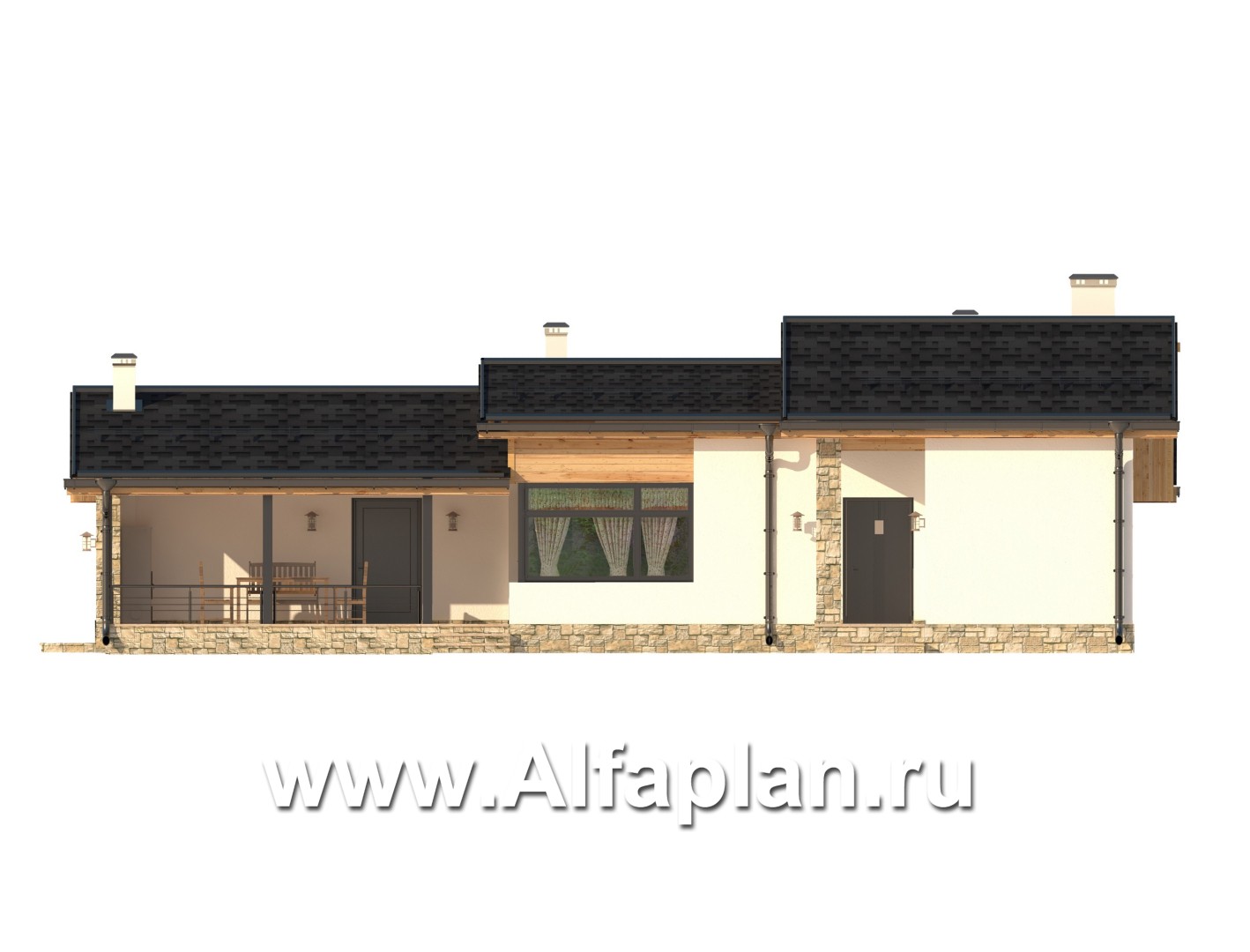 Проекты домов Альфаплан - Небольшой уютный дом для отдыха - изображение фасада №1