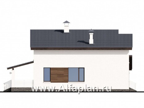 Проекты домов Альфаплан - «Западный бриз» - рациональный дом с удобным планом - превью фасада №3