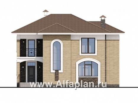 Проекты домов Альфаплан - «Топаз» - проект дома с открытой планировкой - превью фасада №1
